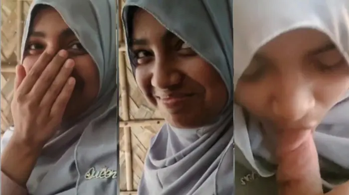Shy Teen Hijabi College Girl Blowjob to Lover Video Full